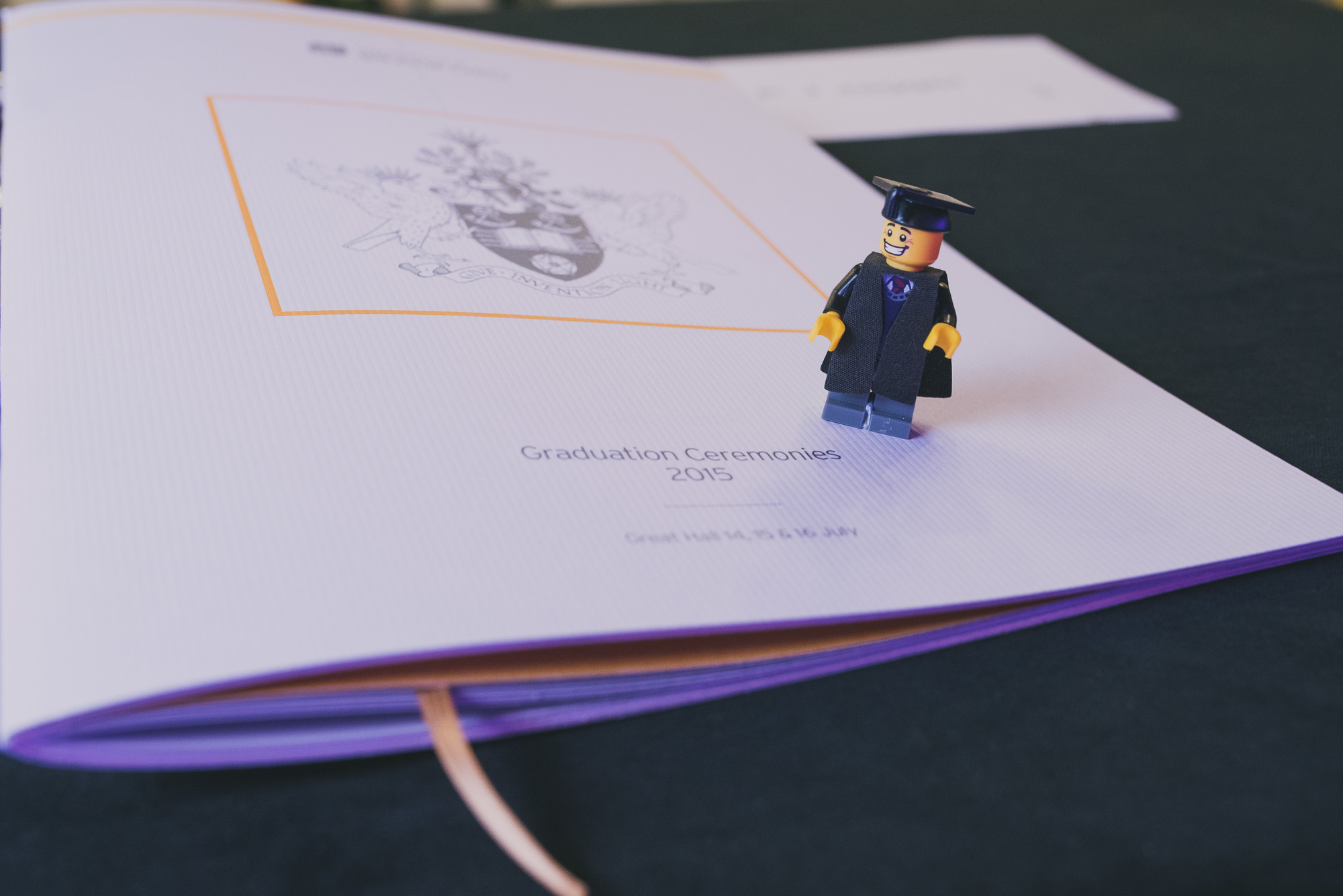 2015 Graduation booklet with lego figurine