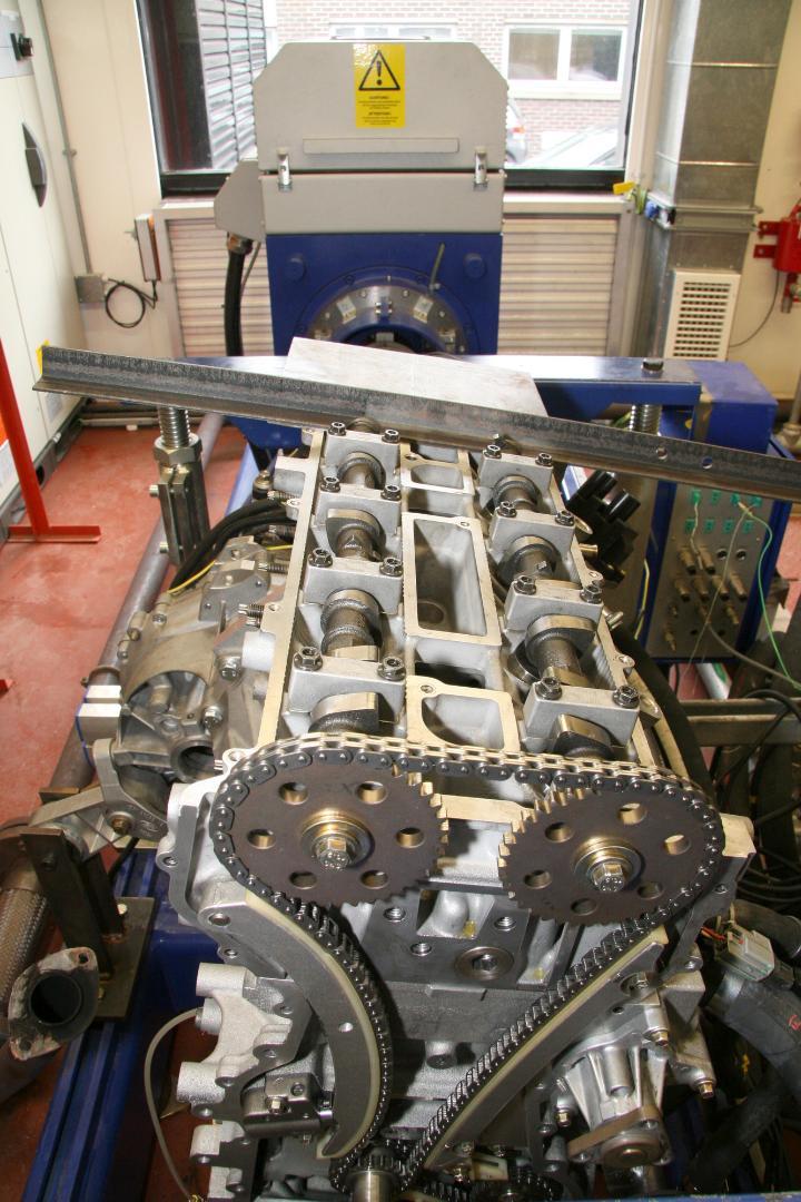engine being tested in mechanical engineering